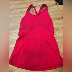 Lululemon Red Tank Top, Spaghetti Strap Cross X Back Built in Bra